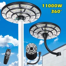 360° 11000W Commercial Solar Street Light Outdoor Dusk to Dawn Lamp Super Bright