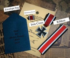 Replica WWII German iron cross medal badge With Certificate, Ribbon, Box