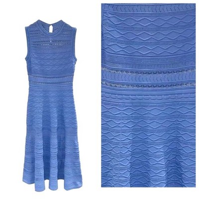  NEW AUTHENTIC Sandro Women Round Neck Ripple Sleeveless Slim Knitted Dress SML