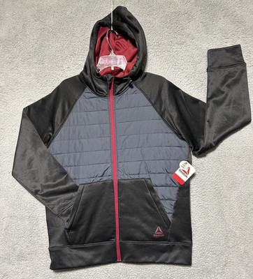 Reebok Mens Jacket Hybrid Puffer Mens Size M Ebony NWT MSRP $32.88