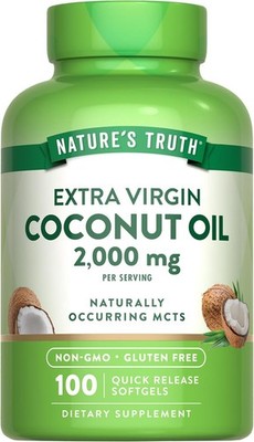 Cápsulas de aceite de coco 2000 mg - Promueve un cabello, piel y uñas hermosos,,