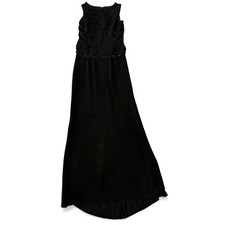 Vintage Scott McClintock Black Beaded Glitter Evening Gown Dress Size 8 USA