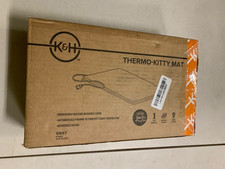 K H Pet Products Heated Indoor Cat Bed Pad Thermo-Kitty Mat 12.5 X 25in Gray EUC