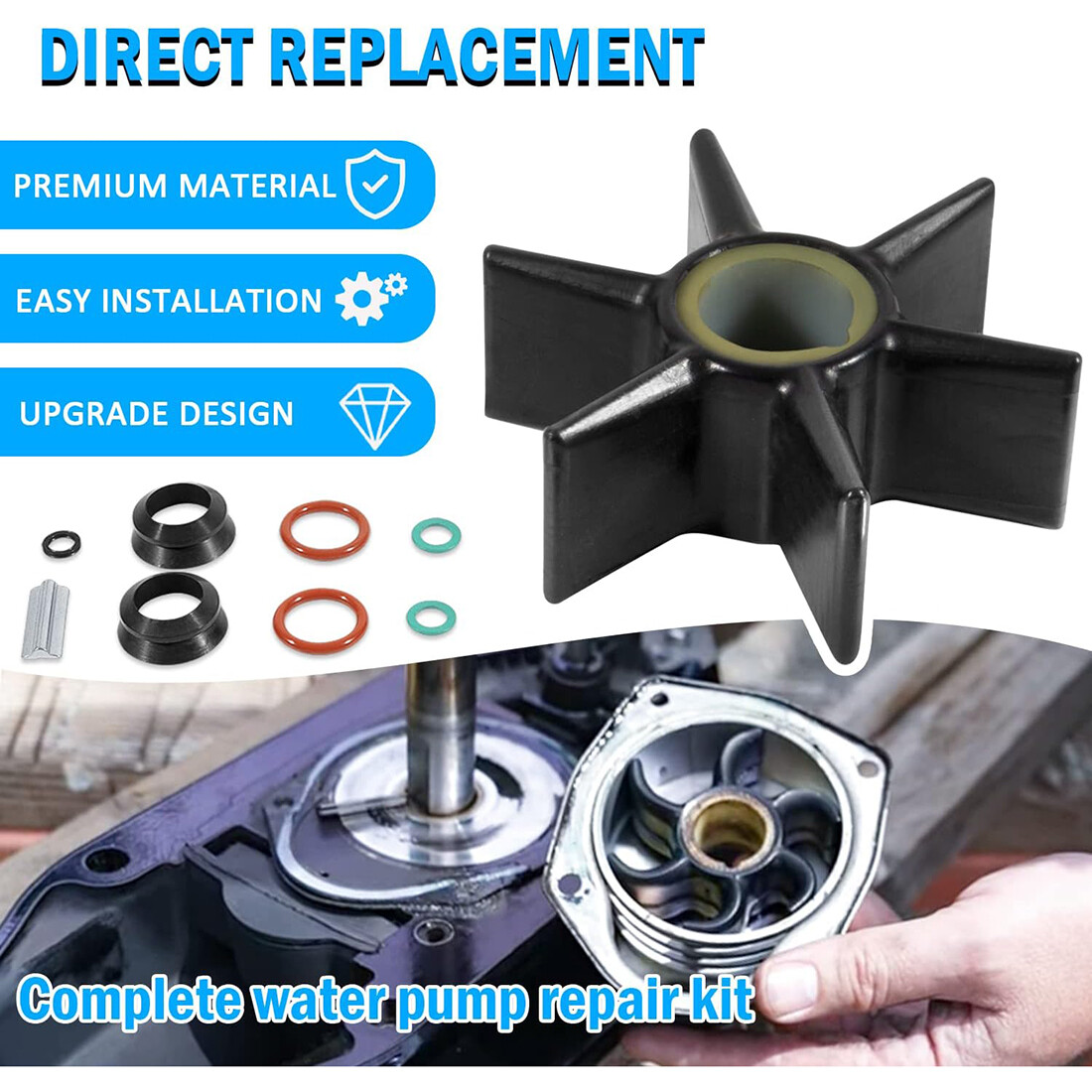 Quicksilver 40 To 350 Hp Water Pump Impeller Repair Kit - Mercury 47-8M0100526 E