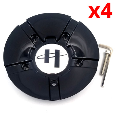 Set of 4 Helo Gloss Black Center Cap for 20''&22'' HE846 Wheels P/N HE846L158B001