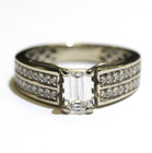 GIA 14k white gold 1.38ct emerald cut diamond engagement ring 4.6g ladies 5 — photo 1