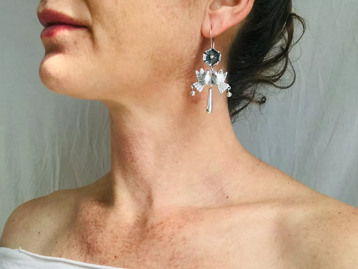 Sterling silver bird sale earrings
