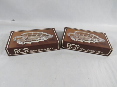 2x RCR Royal Crystal Rock Blatt Aschenbecher NEU Made in Italy 11x6,5cm
