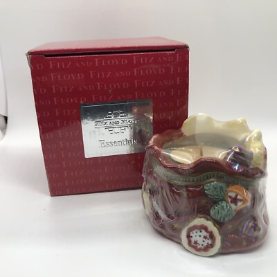 Fitz & Floyd Essentials Christmas Candy Lane Toy Bag Candle Cup Original Box