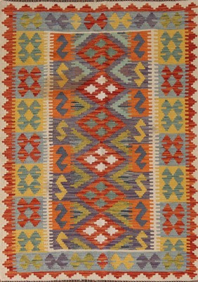 Southwestern Reversible Kilim Area Rug 4'x6' Wool Flat Weave Pastel Color Carpet