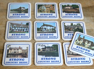 1970 s Strongs of Romsey, Hampshire, Set of 10 Pub Bierdeckel, good condition