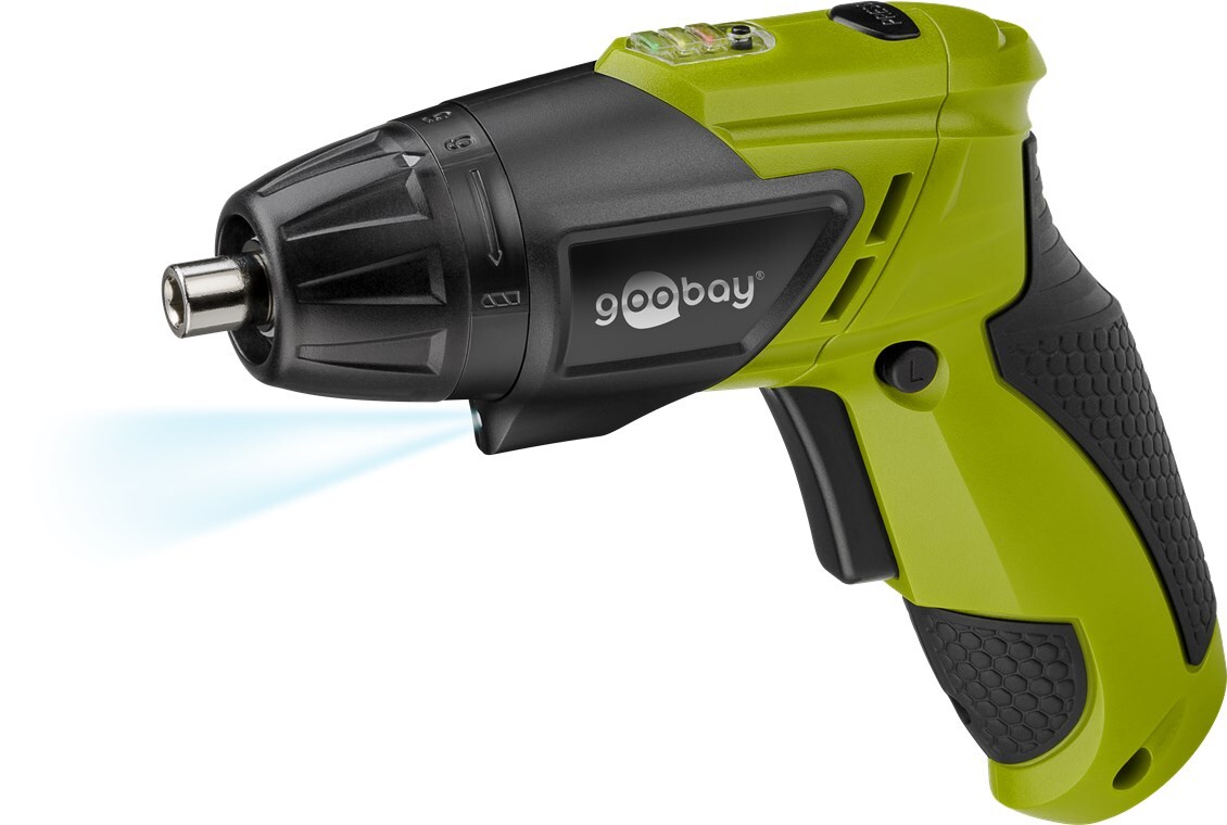 Goobay Trapano Professionale Avvitatore a Batteria 3,6V con Luce LED
