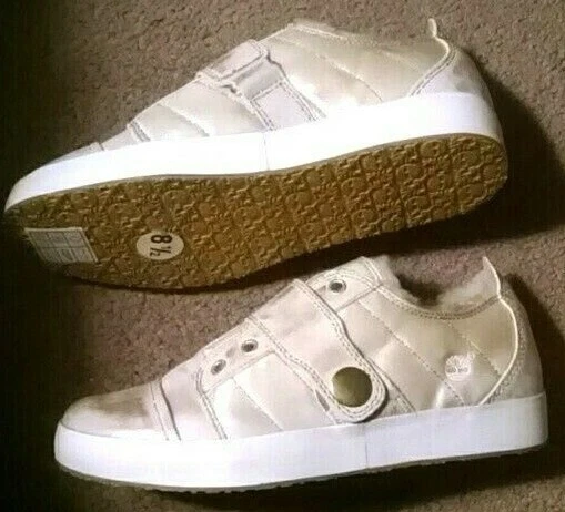 Sexy Zapatilla Tenis Mujer De Colección Rara Timberland Dorado Marfil Talla 8.5 Foto 2 de 4