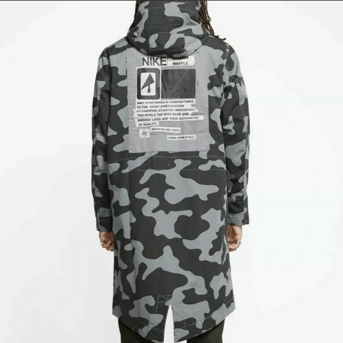 Nike Sportswear Mens Parka 230 Jacket Smoke Grey Black Camo Nike Sportswear Mens Parka 230 Jacket Smoke Grey Black Camo