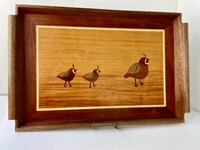 Marquetry Tray Quail with Babies