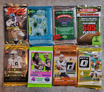 2020-1998 Football 8 Pack lot - Great Rookie QB card potential - See Pack Detail