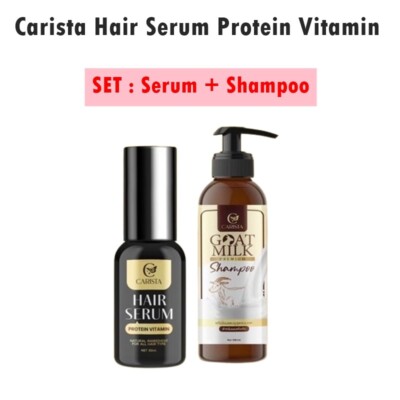 2X Carista Hair Serum Protein Vitamins Nourish Growth + Goat Milk Shampoo Track
