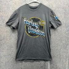 Harley Davidson Shirt Men Medium Heather Gray Tee Motorcycle Cotton 2018 Spell