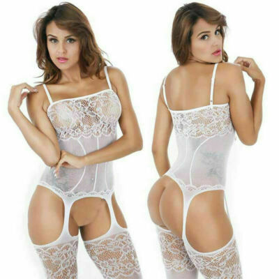 Strümpfe und Strapse Erotik Dessous Set Einteiler Body Stocking Sexy Kleid