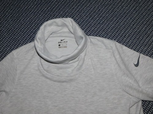NIKE ― M Mediana ― DRI-FIT Gris Claro Capucha Cuello Logo Cintura Sudadera ― #BU93 - Imagen 2 de 5