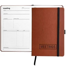 Meeting Notebook for Work - Professional Hardcover Meeting Planner - 2 Pages ...