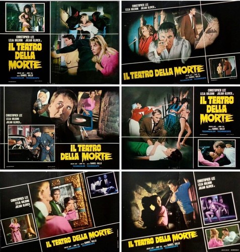 THEATRE OF DEATH Italian fotobusta movie posters x6 CHRISTOPHER LEE 1967 NM