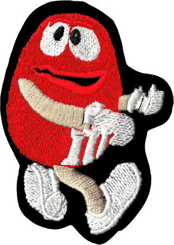 Aufnäher - M&M rot bunt Kinder Süßigkeiten Schokolade Kinder M&Ms aufbügeln neu #19205