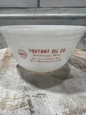 Vintage Federal Shell Toutant  Oil Co. Hutchinson MN Bowl Red Letter Advertising