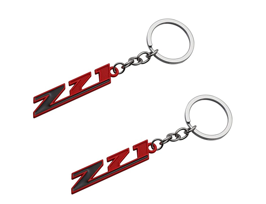 2pcs Metal z71 Key Chain Ring Chrome Finish Keychain Keyring Alloy