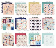2 Sheets of Carta Bella Paper LET'S TRAVEL 12x12 Scrapbook Cardstock - U Choose