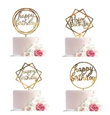 12-Pack Glitter Birthday Cake & Cupcake Toppers – Sparkling Party Dessert Picks
