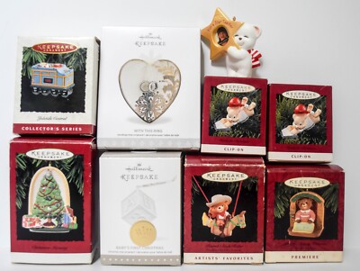 Hallmark  Keepsake Lot of 9 Ornaments  1993 to 2017  See List Photos of Actual
