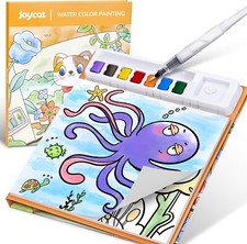 JoyCat Animals Water Coloring Book Water Injection Pen Palette and 20 Sheets 