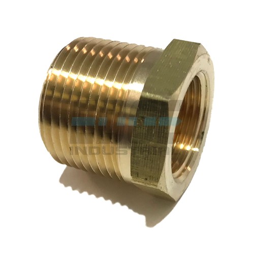 BRASS HEX BUSHING REDUCING NPT THREADS PIPE FITTING 1" MALE X 3/4" FEMALE - 第 1/5 張圖片