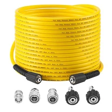 50FT x 1/4" Pressure Washer Hose M22 14mm Fitting Quick Connect 3600 PSI