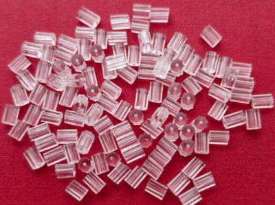 50 Stck. 25 Paar 3 mm Ohrring Rückseiten Rohr Ohr Muttern Klar Stopper Ersatz