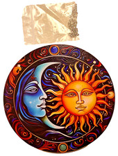 Sun Moon Stained Windows Hangings Suncatcher Window Ornament Stained Panel
