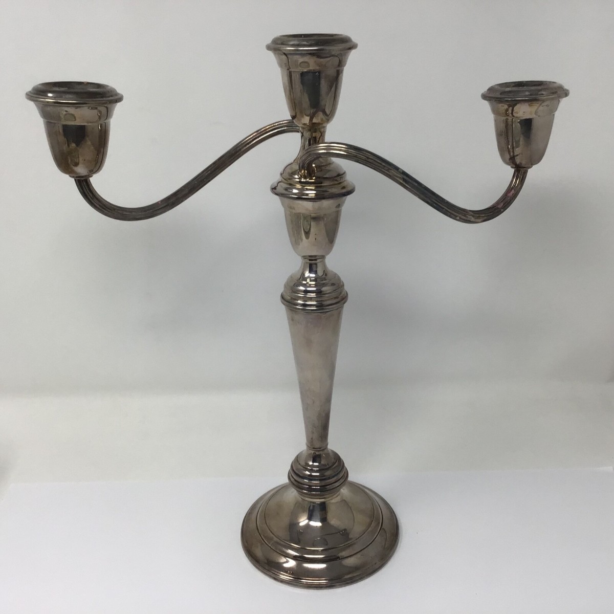 Vintage GORHAM Silver Plated 3 Light Candle Candelabra Set of two
