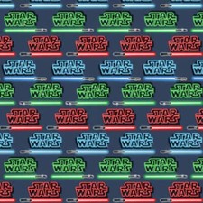 Star Wars Logos Lightsabers Cotton Fabric 2 Yard Pre-Cut
