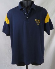 P2 University of West Virginia WV Mountaineers 100% Polyester Polo Shirt NCAA M