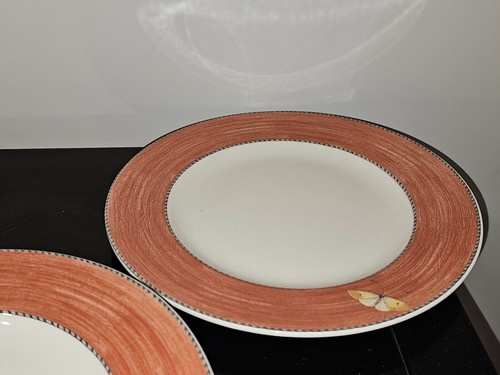 Set of EIGHT Wedgwood Sarah's Garden Dinner Plates 11 1/8" Blue Red Yellow - Picture 5 of 18
