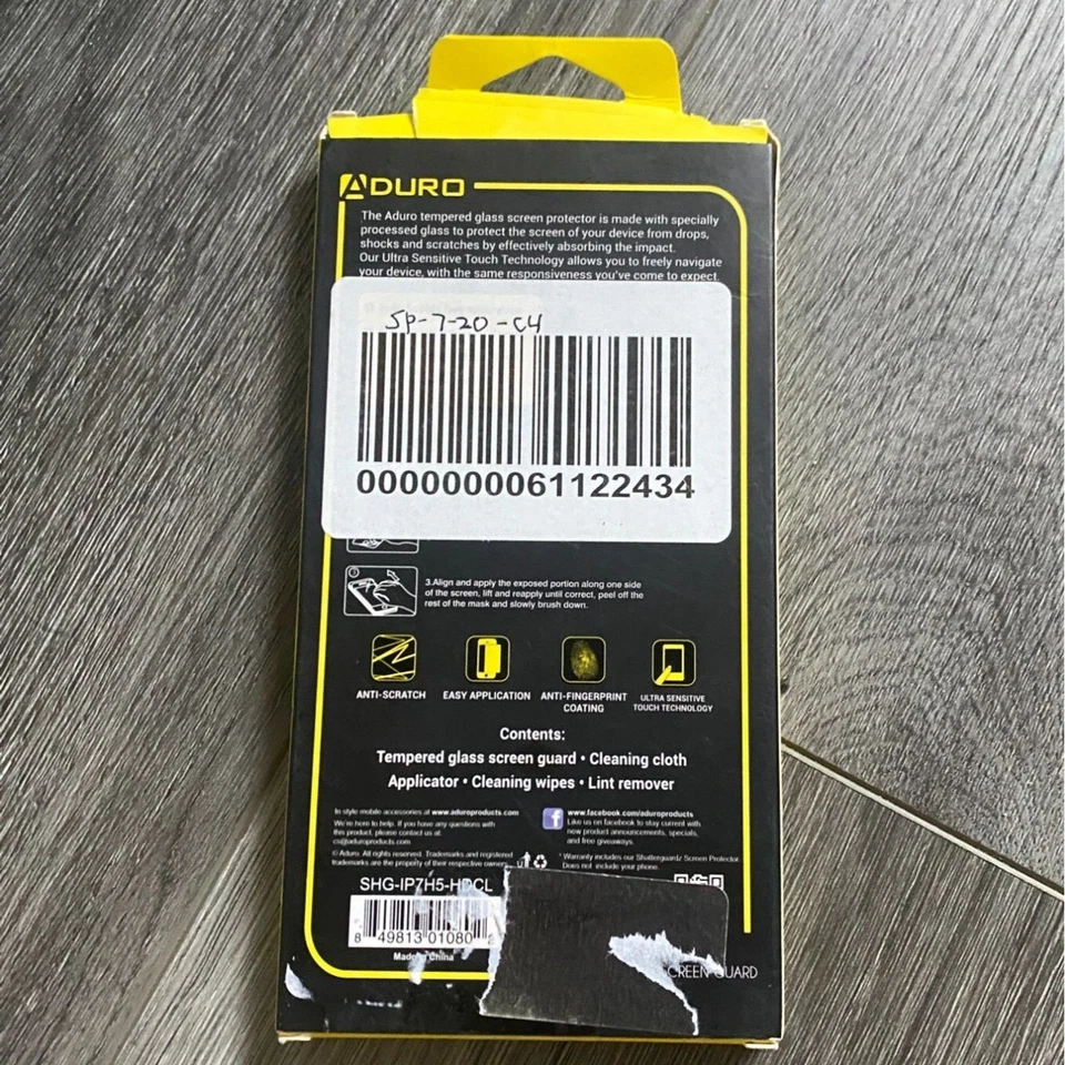 Protector de pantalla de vidrio templado Aduro Shatterguardz para iPhone 7 Plus Foto 2 de 2