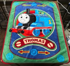 Thomas The Train Engine Fleece Baby Blanket Throw Soft Plush 42"x 31" VINTAGE
