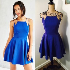 NWOT Silence & Noise Urban Outfitters Royal Blue Fit & Flare Strap Dress Size S