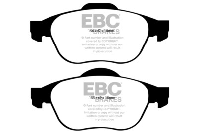 EBC Greenstuff Front Brake Pads for Renault Megane MK2 CC 1.9 TD (2005 > 10)