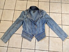 Izabel London Denim Jacket Studded Size Uk 10