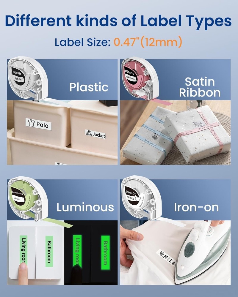 Portable Inkless Label Maker Machine with Keyboard and Tape Portable Inkless Label Maker Machine with Keyboard and Tape