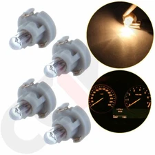4x Warm White T3 Neo Wedge Dashboard Indicator Light 8mm  Halogen Bulbs