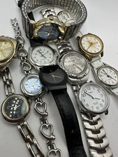 Lot Of 10 Ladies Untested Quartz Battery Watches Lot Project  Vintage Diy