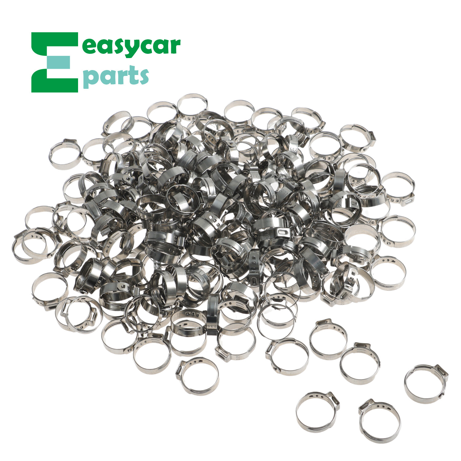 100PCS HOSE CLAMP/PLIER Assorted Stainless Steel Ear Cinch Rings Crimp - Foto 9